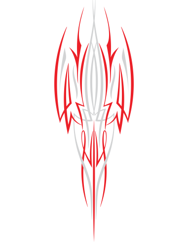 AUTOCOLLANT UV 8X3 CM PINSTRIPE BARSTOW RED AND GREY