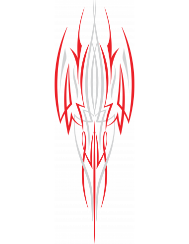 UV DECAL 8X3 CM PINSTRIPE BARSTOW RED AND GREY