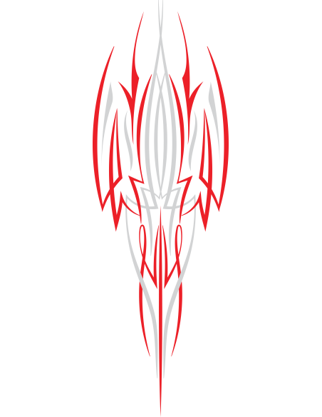 DECALQUE UV 8X3 CM PINSTRIPE BARSTOW RED AND GREY