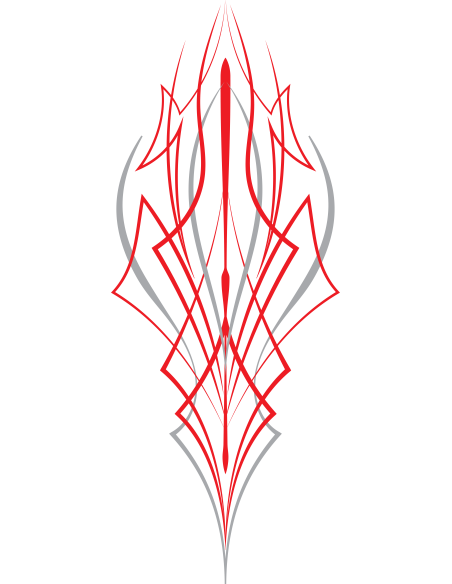 DECALQUE UV 8X3 CM PINSTRIPE PONTIAC RED AND GREY