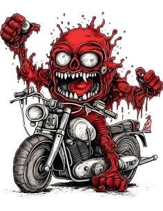 Comprar Calca Uv 6X7 Cm Red Biker Monster a precio de oferta