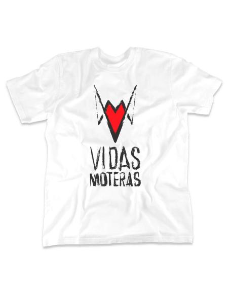 T-SHIRT BLANC "BIKER LIVES" AVEC LOGO SUR LE DEVANT