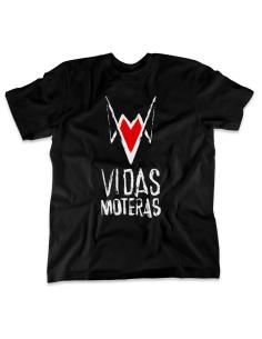 BLACK BIKER LIVES T-SHIRT WITH LOGO ON FRONT