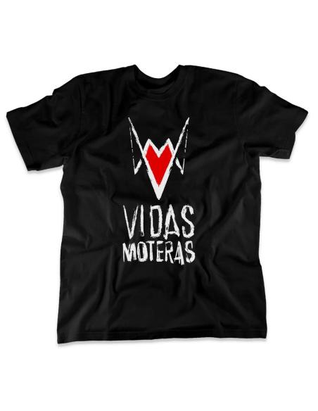 T-SHIRT NOIR "BIKER LIVES" AVEC LOGO SUR LE DEVANT