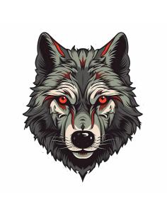 DECALQUE UV LOBO VERMELHO 6 X 8 CM