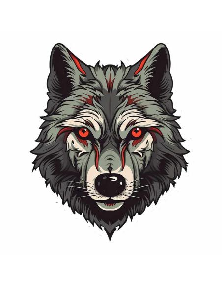 UV RED WOLF DECAL 6 X 8 CM