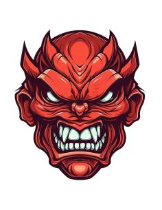 UV DECAL WHITE EYES DEMON 6X7 CM