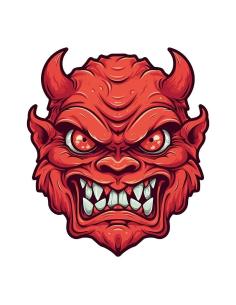 UV DECAL RED EYES DEMON 6X7 CM