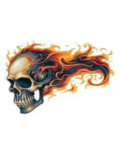 UV DECAL 8X5 BURNING SKULL LEFT
