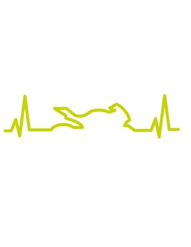DECALQUE UV MOTOCICLISTA HEARTBEAT VERDE 10 X 2,5CM