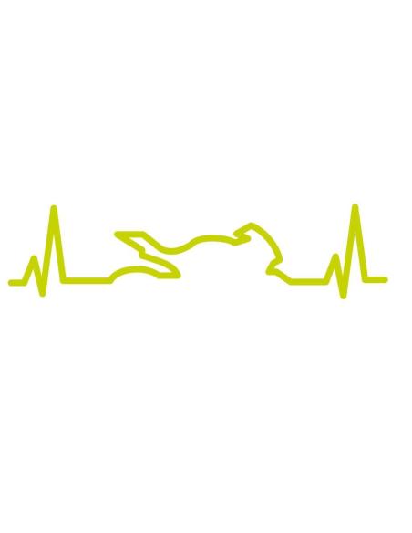DECALQUE UV MOTOCICLISTA HEARTBEAT VERDE 10 X 2,5CM