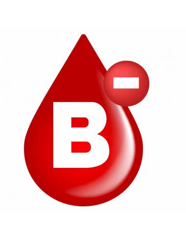 DECAL UV BLOOD GROUP B NEGATIVE 2X3 CM