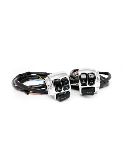 KIT DE TAMPONS DE BOUTONS HARLEY CHROME/NOIR