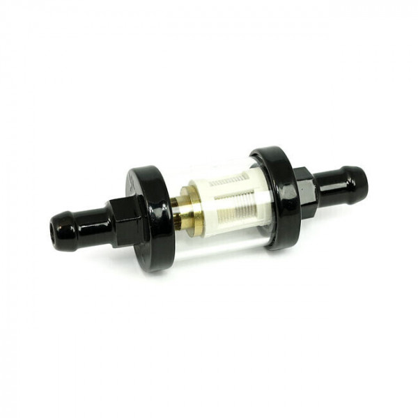 FUEL FILTER TRANSPARENT AND BLACK FOR 1/4 INCH LINE