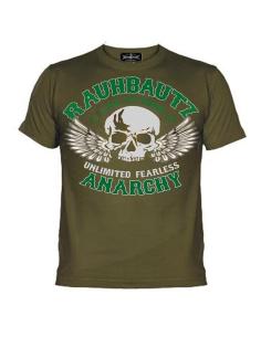Acquista T-shirt a Maniche Corte Verde "Live To Ride" Rauhbautz a prezzo scontato
