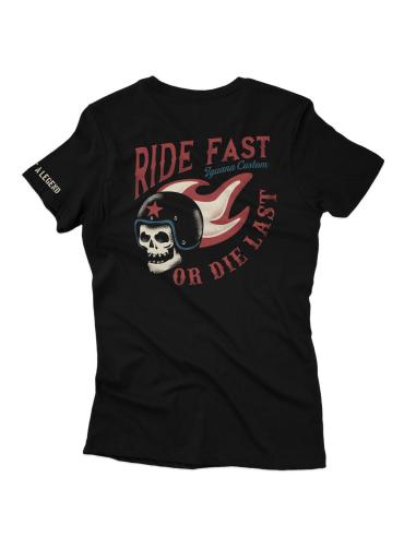 Acquista Maglietta Skull Ride Fast Or Die Last Femminile Iguana Custom a prezzo scontato