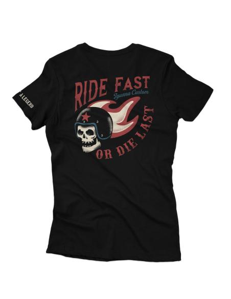 CAMISETA SKULL RIDE FAST  PARA MULHER