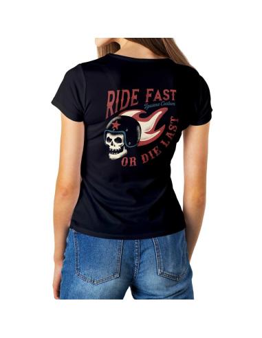 Acquista Maglietta Skull Ride Fast Or Die Last Femminile Iguana Custom a prezzo scontato