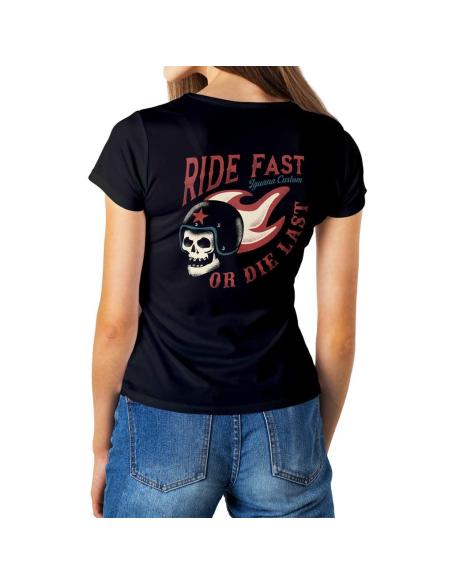 CAMISETA SKULL RIDE FAST  PARA MULHER