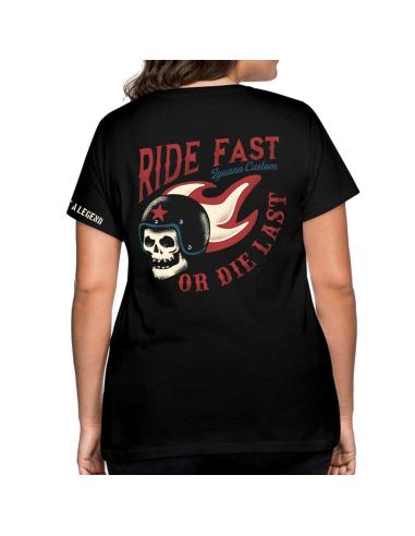 Acquista Maglietta Skull Ride Fast Or Die Last Femminile Plus Size a prezzo scontato