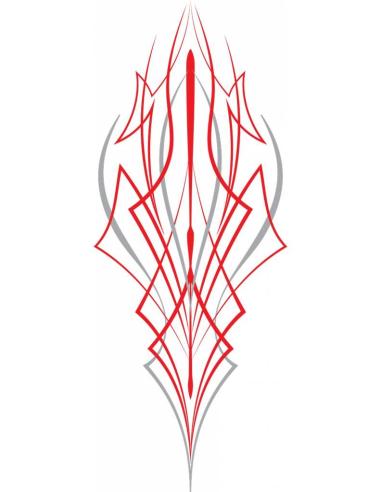 AUTOCOLLANT UV 15X6 CM PINSTRIPE PONTIAC RED AND GREY