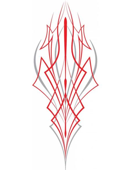 AUTOCOLLANT UV 15X6 CM PINSTRIPE PONTIAC RED AND GREY