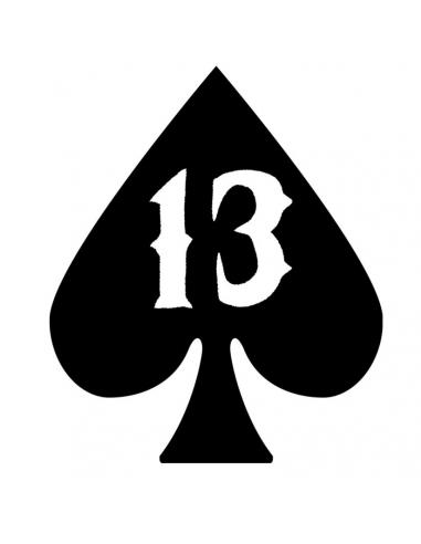 DECAL UV 13 AND ACE OF SPADES BLACK 6X7 CM