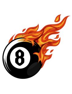 Acquista Calca UV Bola 8 On Fire 7X7 Cm Sinistra a prezzo scontato
