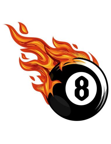 Acquista Calca UV Bola 8 On Fire 7X7 Cm Destra a prezzo scontato