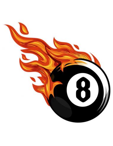 UV DECAL BALL 8 ON FIRE 7X7 CM RIGHT