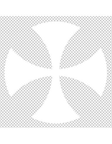 UV DECAL ROUND WHITE MALT CROSS, 5 CM.
