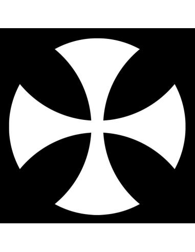 UV DECAL ROUND WHITE MALT CROSS, 5 CM.