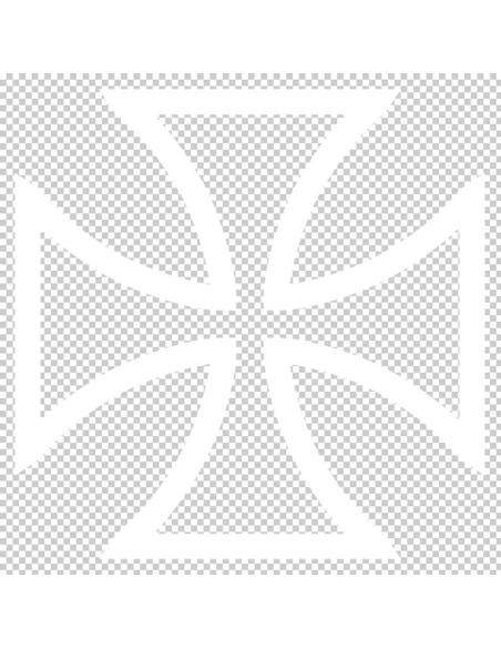 DÉCALCOMANIE UV CROIX DE MALT 5 CM LIGNE BLANCHE