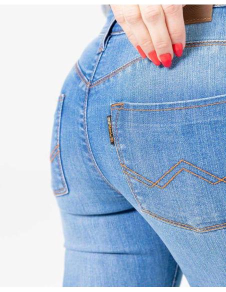 PANTALON FEMME TAUREAU BLEU CLAIR AVEC PROTECTIONS PAR VILLE