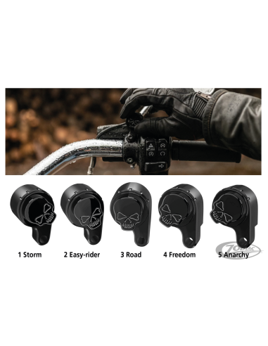 Comprar Modos De Conducción Rbw-Skull Negro Lado Derecho Para Hd 2008 A 2013 (Solo Puño Electronico) a precio de oferta