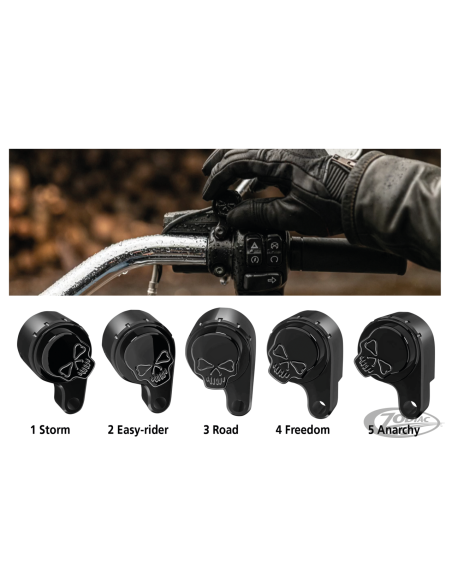 Comprar Modos De Conducción Rbw-Skull Negro Lado Izquierdo Para Hd 2014 A 2015 (Solo Puño Electronico) a precio de oferta