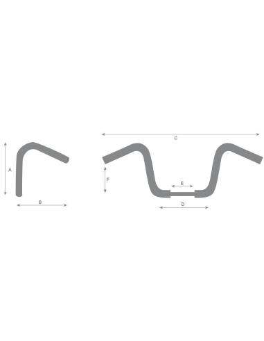 GUIDON "DRAG STYLE X-WIDE" 90CM CHROMÉ 22MM