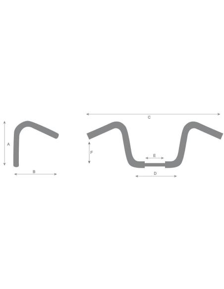 GUIDON "DRAG STYLE X-WIDE" 90CM CHROMÉ 22MM