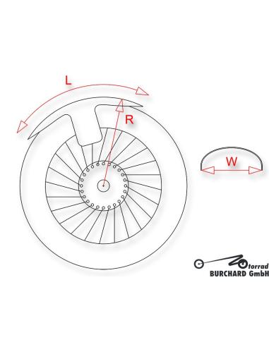 PARALAMA DIANTEIRO UNIVERSAL 170 MM DE LARGURA MODELO SHORT EM AÇO