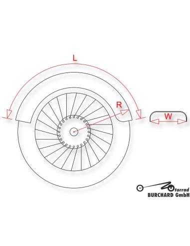 REAR FENDER ROUND OF 220 MM WIDTH MADE OF STEEL