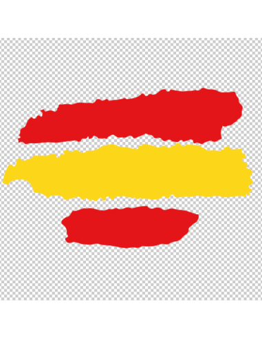 DECALQUE UV BANDEIRA DE ESPANHA TRAÇOS 7X5 CM