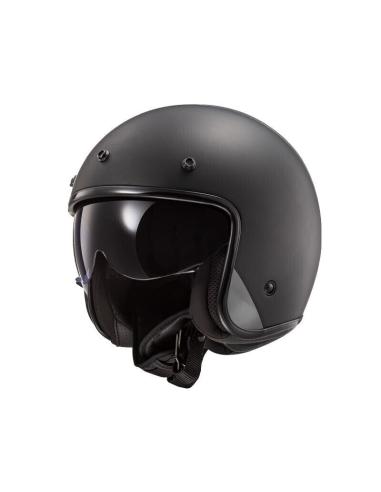 CAPACETE JET COM TELA INTERNA LS2 OF601 BOB II PRETO FOSCO 22.06