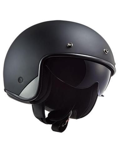 JET HELMET WITH INTERNAL SCREEN LS2 OF601 BOB II MATTE BLACK 22.06