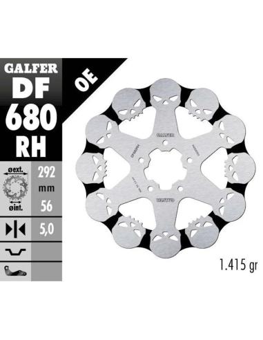 Comprar Disco De Freno Fijo Ranurado Delantero Skull Galfer Varias Harley Df680Rh a precio de oferta
