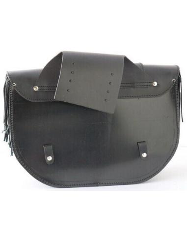 LEATHER SADDLEBAGS ALABAMA WITH FRINGES