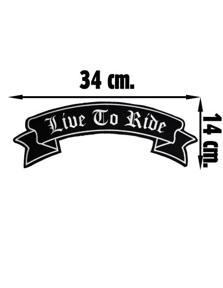 Comprar Parche Bordado Live To Ride En Lona Negra a precio de oferta