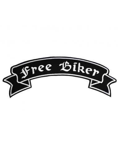 PARCHE FREE BIKER GRANDE EN LONA NEGRA 34X14 CM.