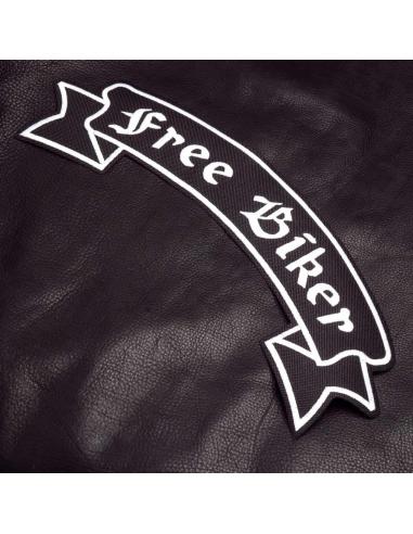 LARGE FREE BIKER PATCH IN BLACK CANVAS 34X14 CM.