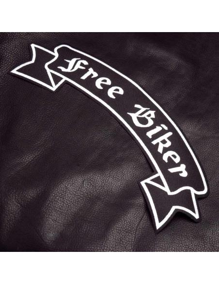 LARGE FREE BIKER PATCH IN BLACK CANVAS 34X14 CM.