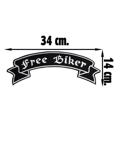 LARGE FREE BIKER PATCH IN BLACK CANVAS 34X14 CM.
